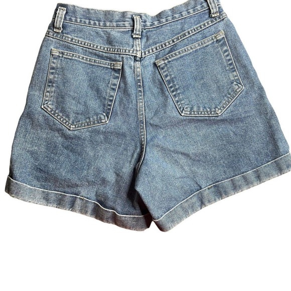 NEW York & Co Sz 10 Denim Mom Shorts Vintage 100% Cotton High Waisted Cuffed USA - Picture 2 of 8